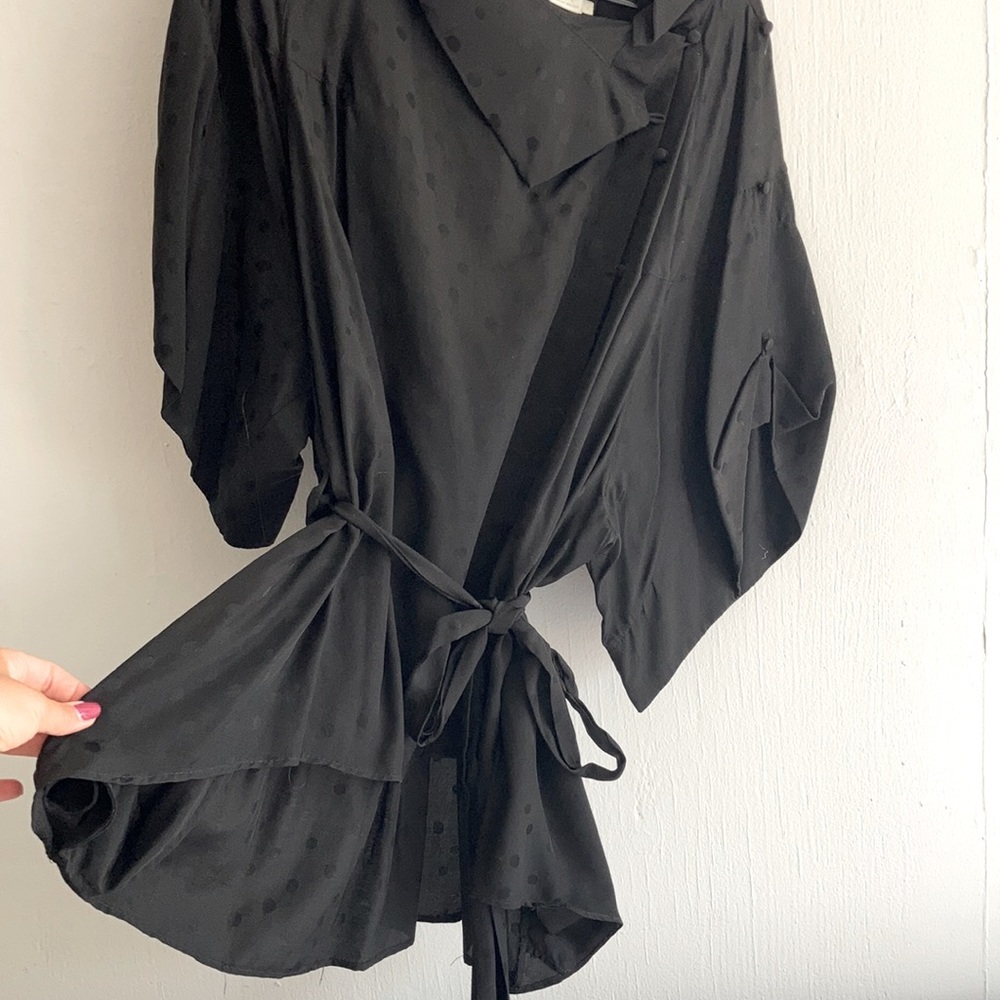 Black Malia Mills blouse made with Vegan Silk